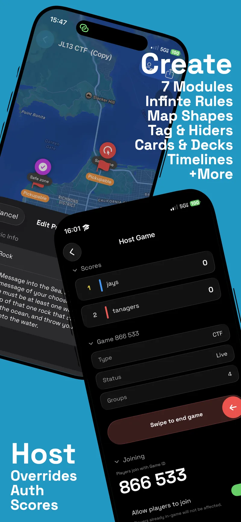Create a game and host it